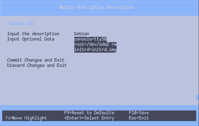 modify boot option